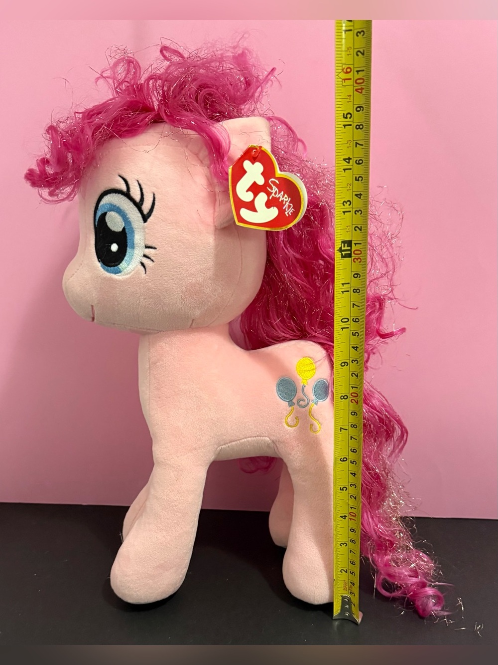 Ty My Little Pony SPARKLE PINKIE PIE Plush Large 15" Beanie Buddy Hasbro